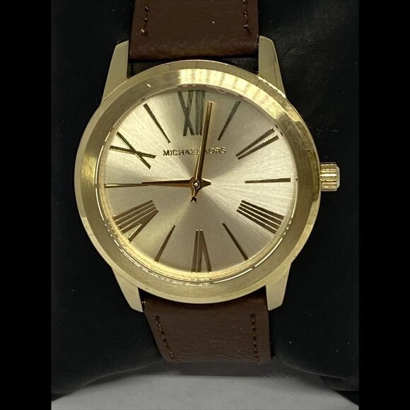 Michael Kors MK3490 Women's Brown Leather Analog Dial Quartz Wrist Watch HK995 - Picture 2 of 12